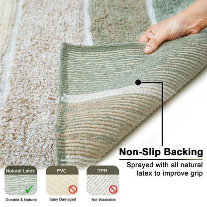 Cordural Stripe 2 Pc Bath Set-Grey Beige,24''X40''/21''X34''