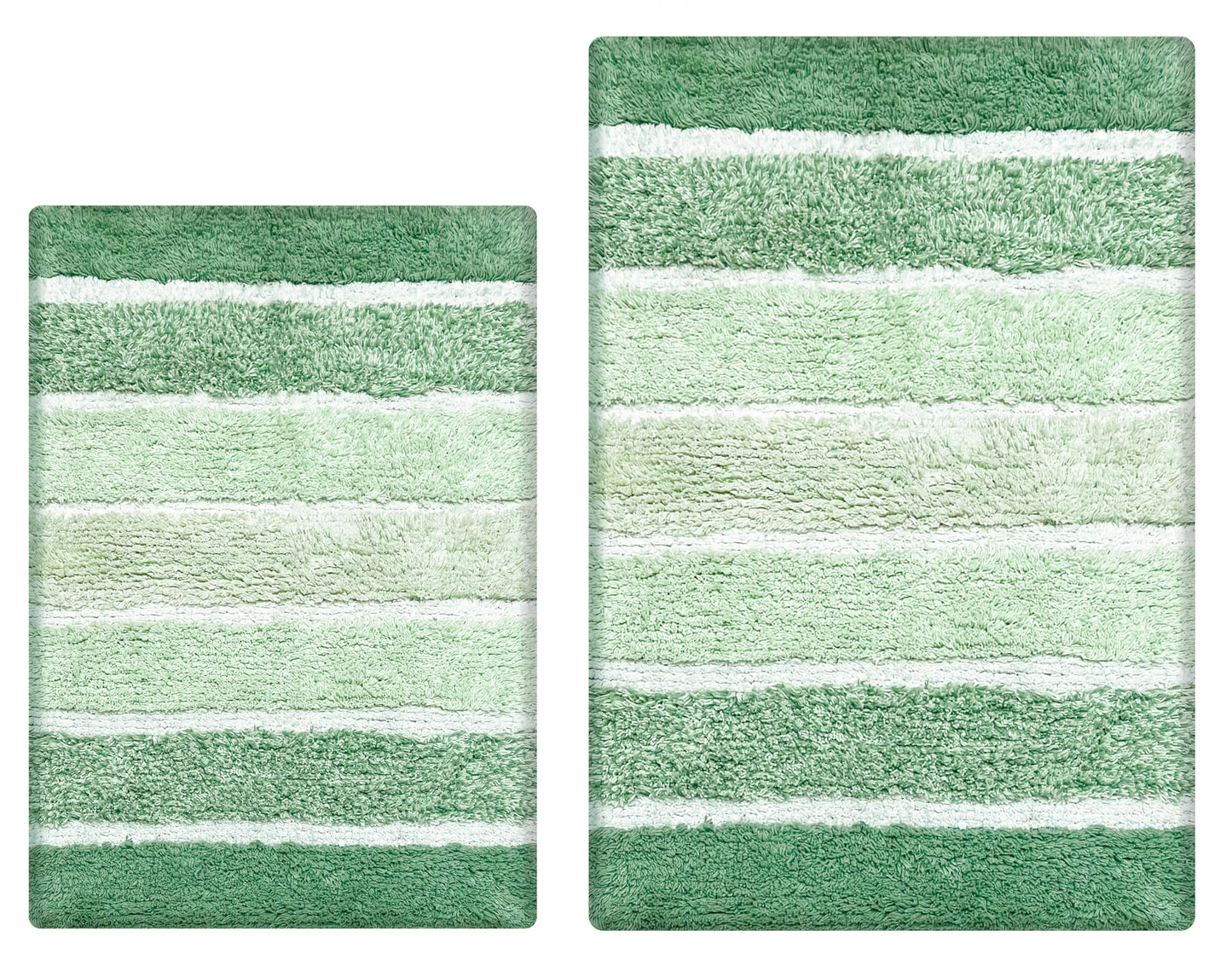 Cordural Stripe 2 Pc Bath Set-Sage Green Ombre,24''X40''/21''X34''