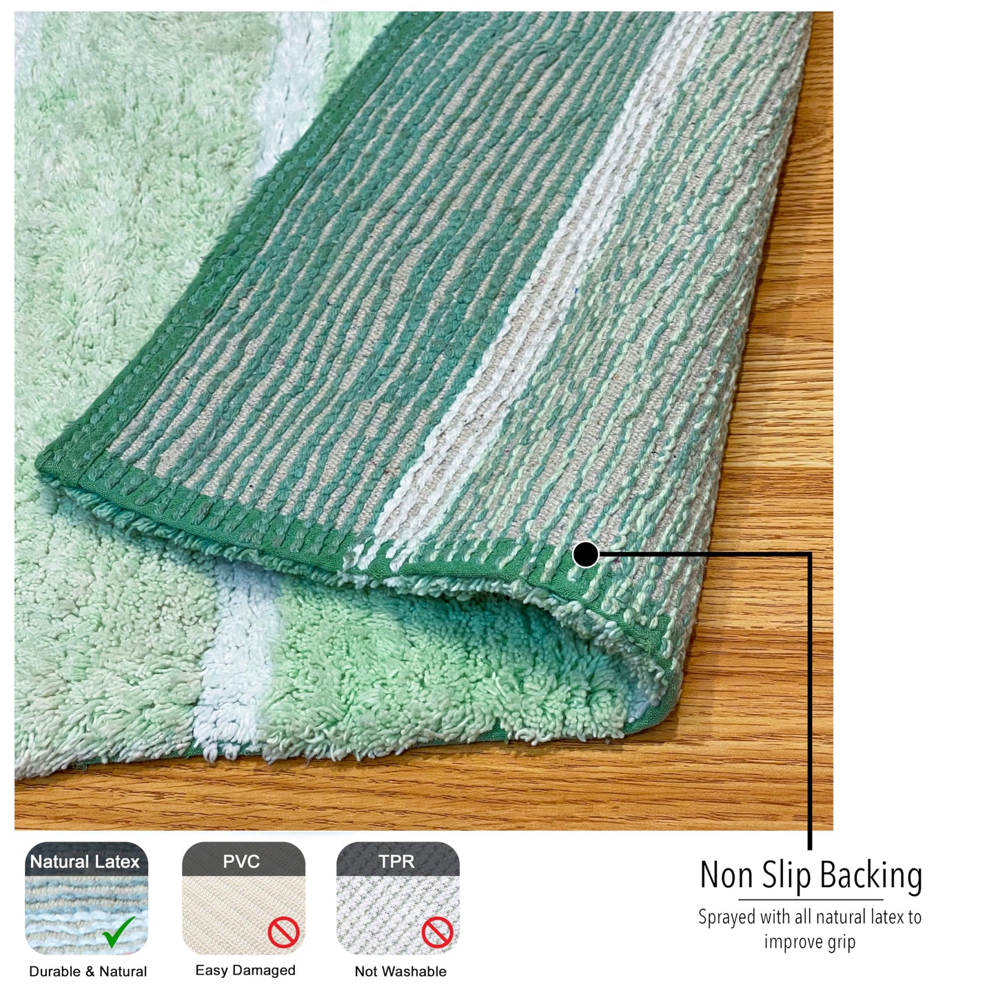 Cordural Stripe 2 Pc Bath Set-Sage Green Ombre,24''X40''/21''X34''