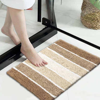 Cordural Stripe 2 Pc Bath Set-Mocha-White,21''X34''/17''X24''