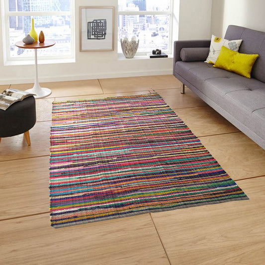 Rainbow Multi Chindi Rug - Multi, 5'x7'