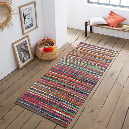 Rainbow Multi Chindi Runner - Multi, 2'x7'