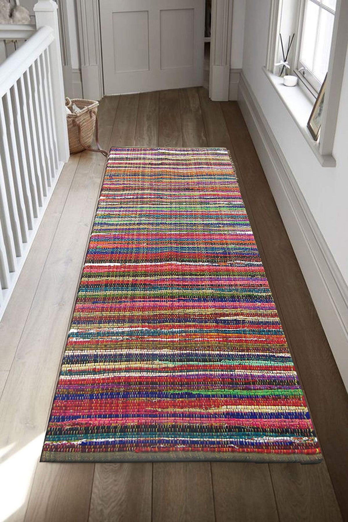 Rainbow Multi Chindi Runner - Multi, 2'x7'