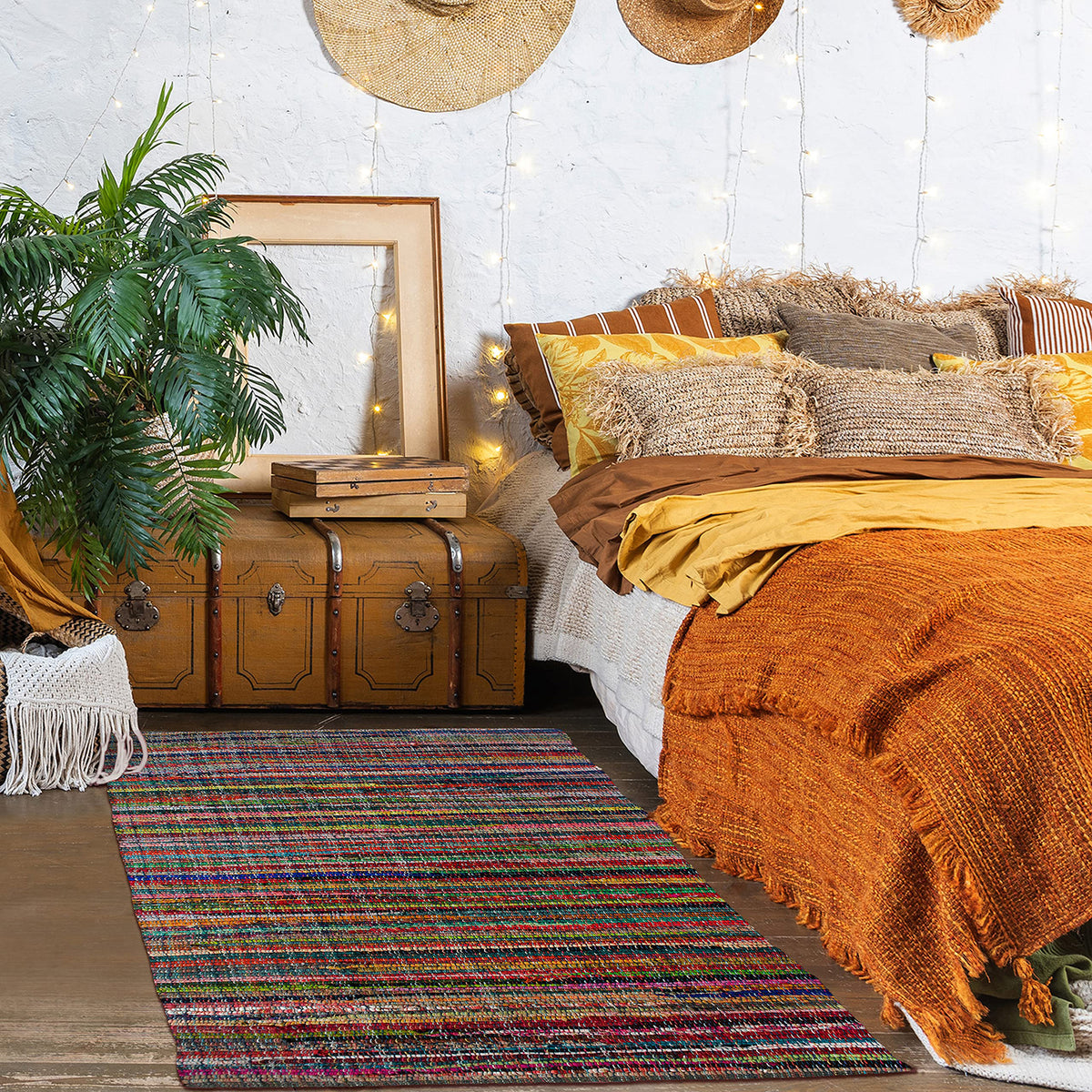 Rainbow Multi Chindi Rug - Multi, 3'x5'