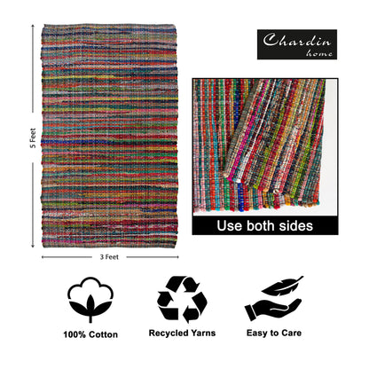 Rainbow Multi Chindi Rug - Multi, 3'x5'