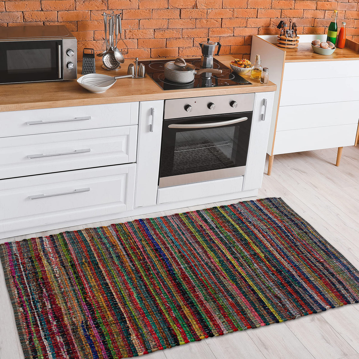 Rainbow Multi Chindi Rug - Multi, 3'x5'