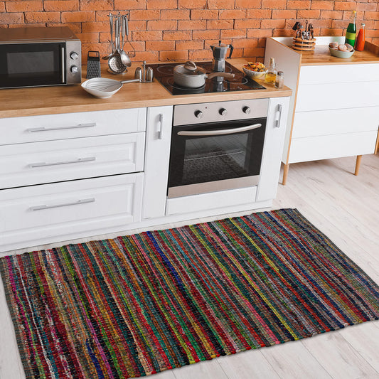 Rainbow Multi Chindi Rug - Multi, 3'x5'
