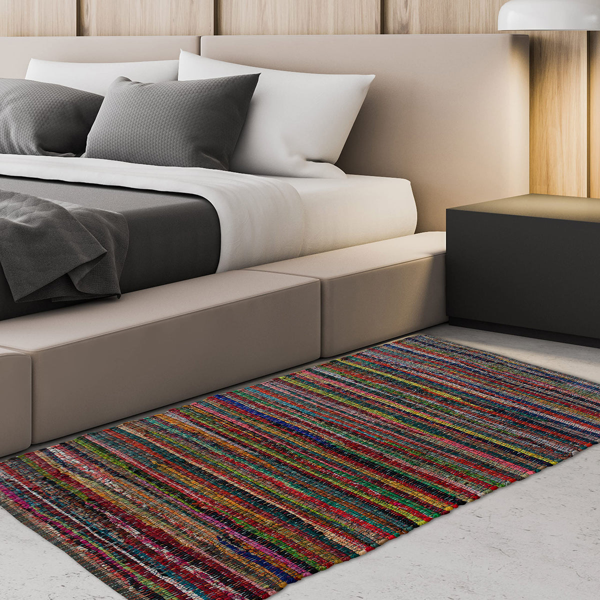 Rainbow Multi Chindi Rug - Multi, 3'x5'