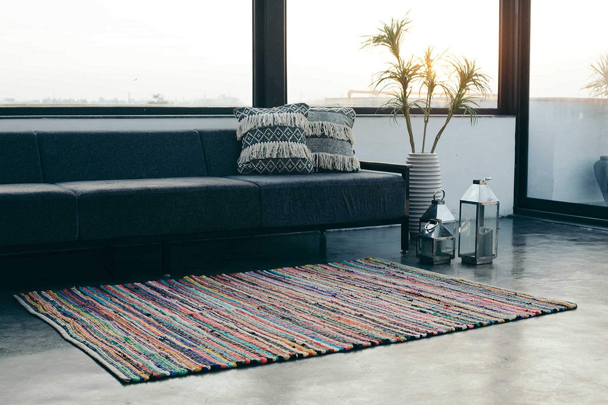 Rainbow Multi Chindi Rug - Multi, 8'x10'