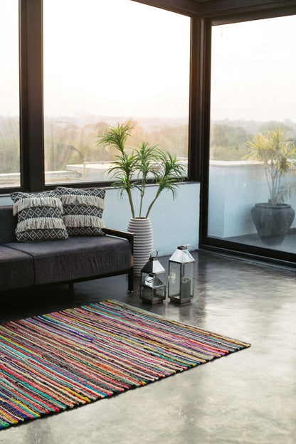 Rainbow Multi Chindi Rug - Multi, 8'x10'