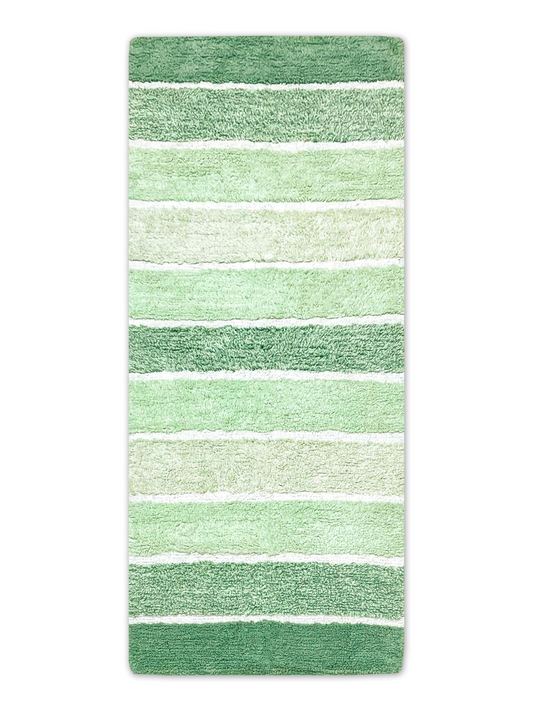 Cordural Stripe Bath Runner-Sage Green-White,24''X60''