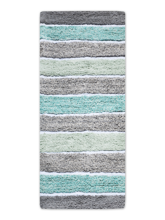 Cordural Stripe Bath Runner-Mint Green-Gray,24''X60''