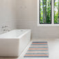 Cordural Stripe Bath Runner-Gray-Blush,24''X60''