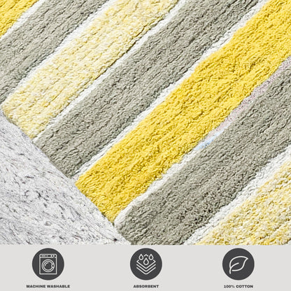 CORDURAL STRIPE BATH RUNNER, 24''x60'', Yellow-Grey