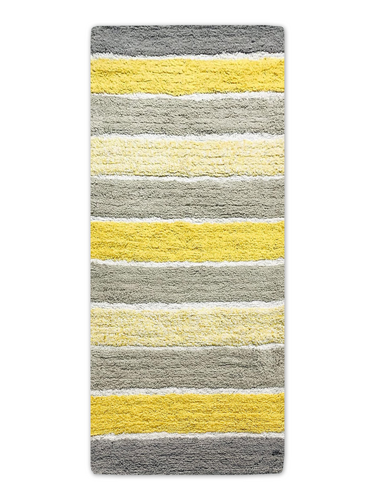 CORDURAL STRIPE BATH RUNNER, 24''x60'', Yellow-Grey