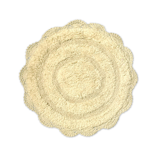 CROCHET ROUND BATH MAT, 24'' RND., LT. YELLOW