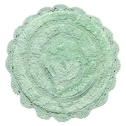 CROCHET ROUND BATH MAT, 24'' RND., LT. GREEN
