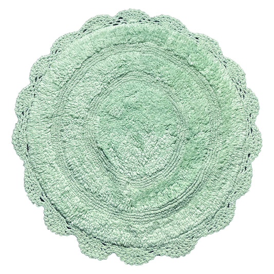 CROCHET ROUND BATH MAT, 24'' RND., LT. GREEN