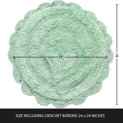 CROCHET ROUND BATH MAT, 24'' RND., LT. GREEN