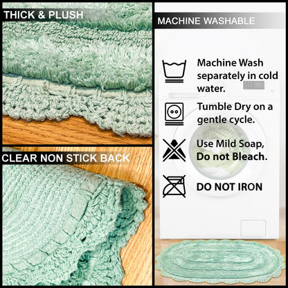 CROCHET ROUND BATH MAT, 24'' RND., LT. GREEN