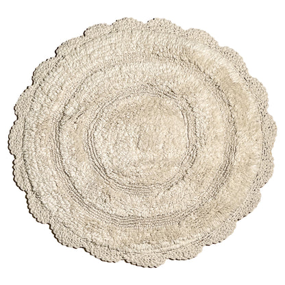 CROCHET ROUND BATH MAT, 24'' RND., IVORY