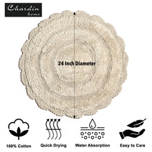 Load image into Gallery viewer, CROCHET ROUND BATH MAT, 24&#39;&#39; RND., IVORY
