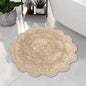 CROCHET ROUND BATH MAT, 24'' RND., BEIGE