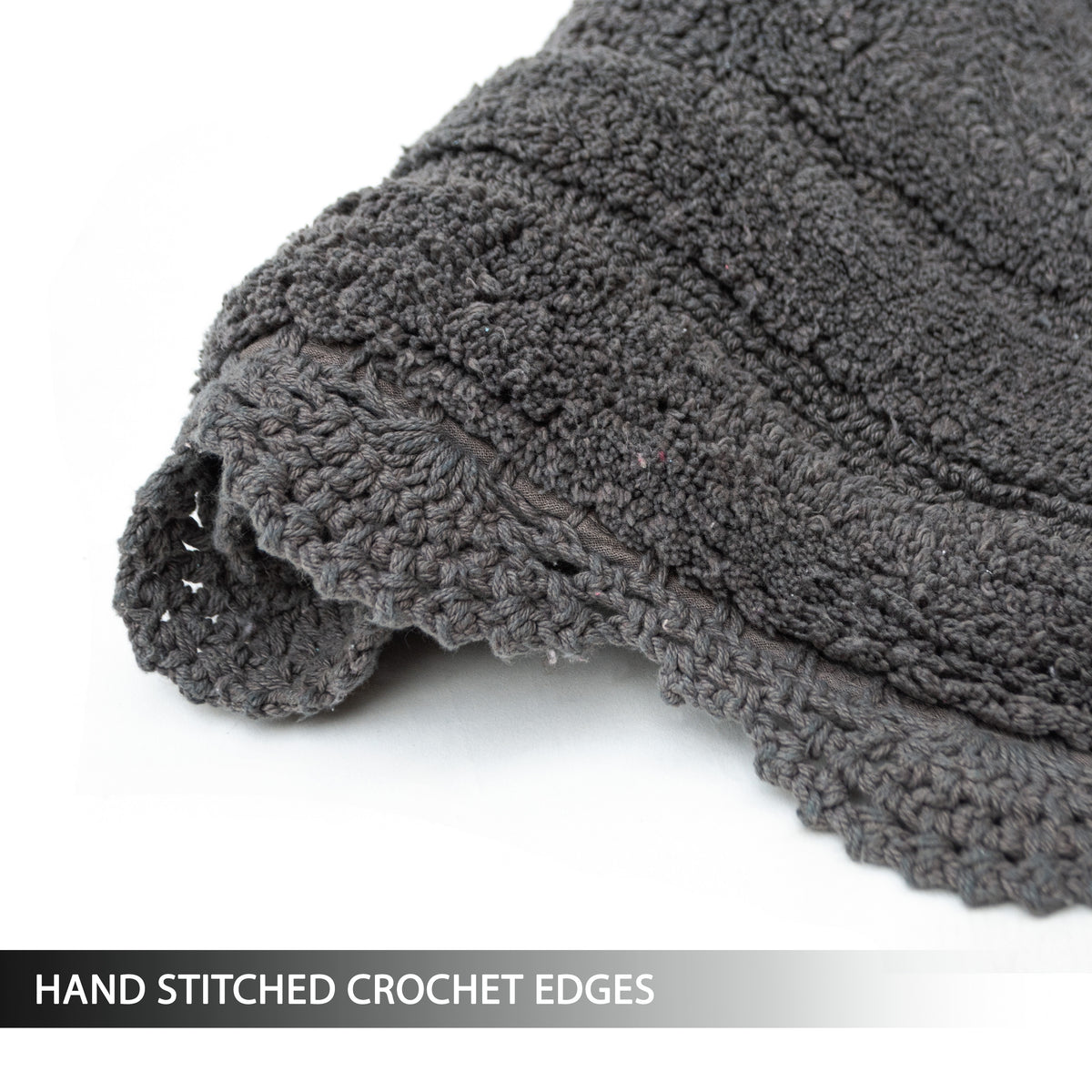 Crochet Round Bath Mat-Griffin Gray,24''