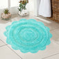Crochet Round Bath Mat-Turquoise,24''
