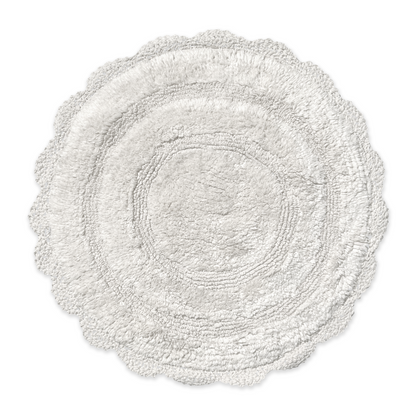 Crochet Round Bath Mat-White,24''