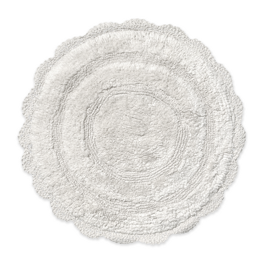 Crochet Round Bath Mat-White,24''