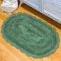 CROCHET OVAL BATH MAT, 21''x34'', SAGE GREEN 100% COTTON