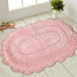 Crochet Oval Bath Mat-Pink, 21''X34''