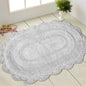 Crochet Oval Bath Mat,21''X34'', Lt. Grey.