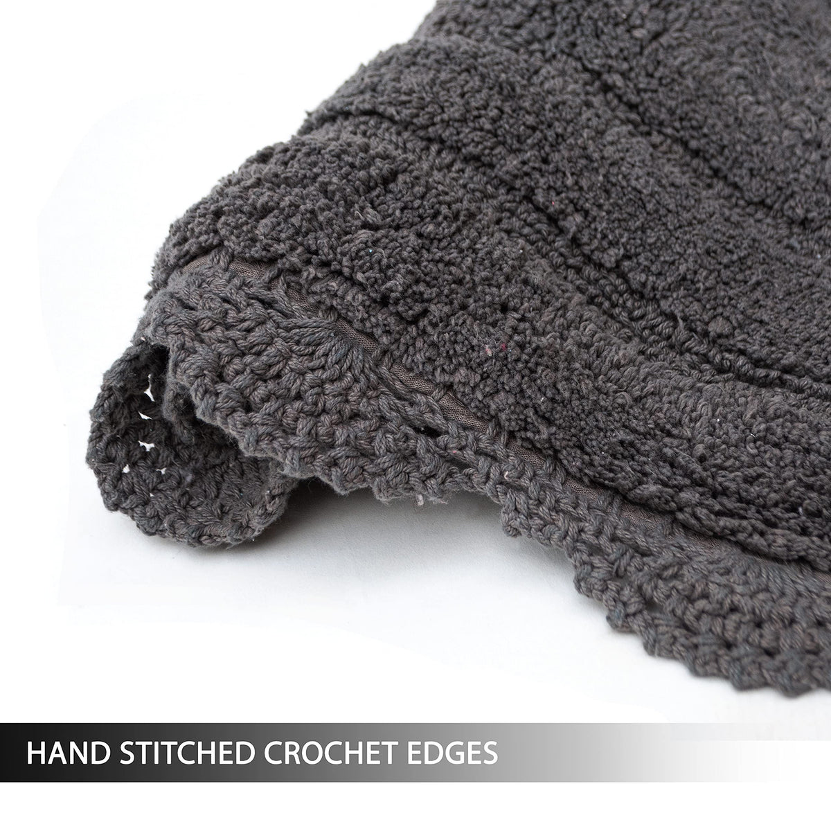 Crochet Oval Bath Mat-Griffin Gray,21''X34''
