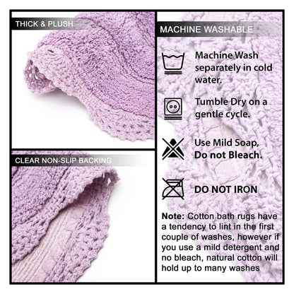 Crochet Oval Bath Mat-Lavender,21''X34''
