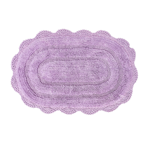 Crochet Oval Bath Mat-Lavender,21''X34''