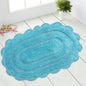 Crochet Oval Bath Mat-Aqua Blue,21''X34''