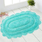Crochet Oval Bath Mat-Turquoise,21''X34''