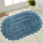 Crochet Oval Bath Mat-Provencial Blue,21''X34''
