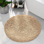 Chenille Shagg Round  Bath Mat - Beige, 24" Round