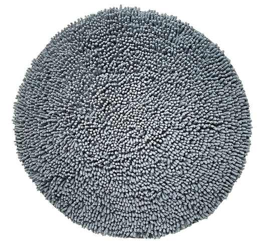 CHENILLE SHAGG ROUND  BATH MAT, 24'' RND, GREY