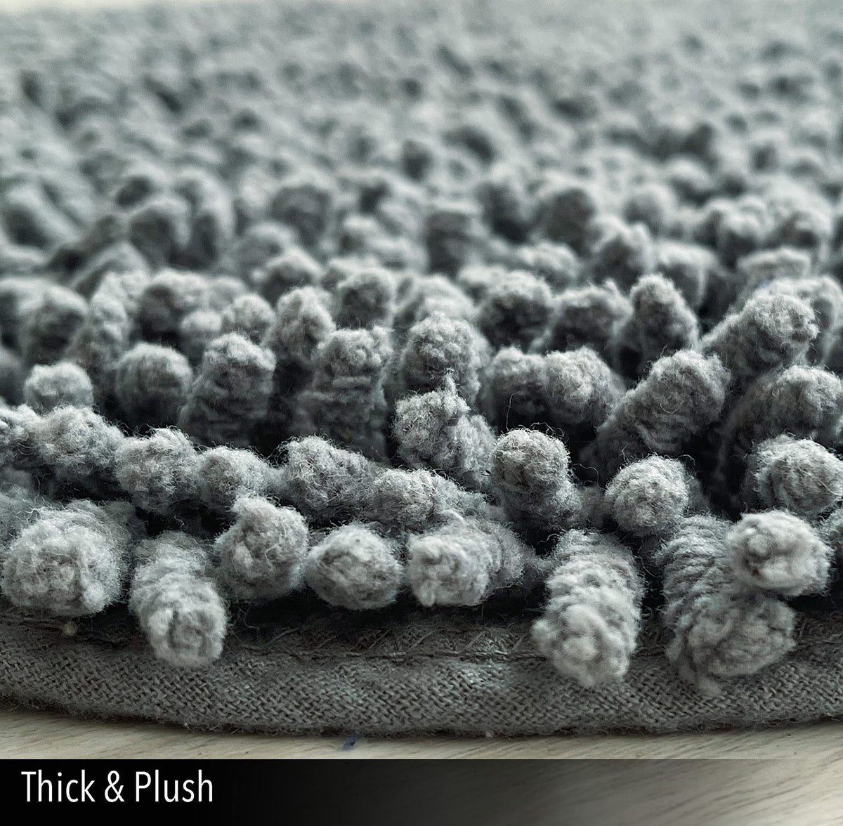 CHENILLE SHAGG ROUND  BATH MAT, 24'' RND, GREY