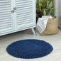 CHENILLE SHAGG ROUND  BATH MAT, 24'' RND, NAVY BLUE