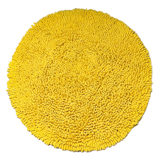 CHENILLE SHAGG ROUND  BATH MAT, 24'' RND, YELLOW