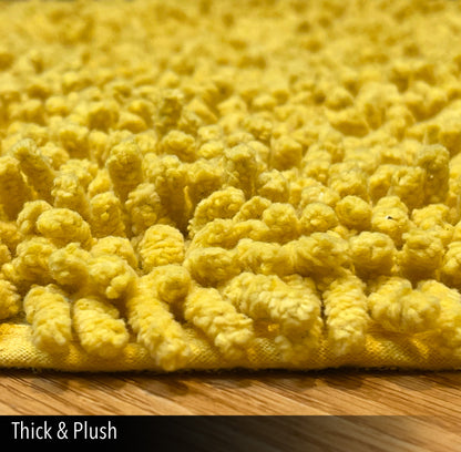 CHENILLE SHAGG ROUND  BATH MAT, 24'' RND, YELLOW