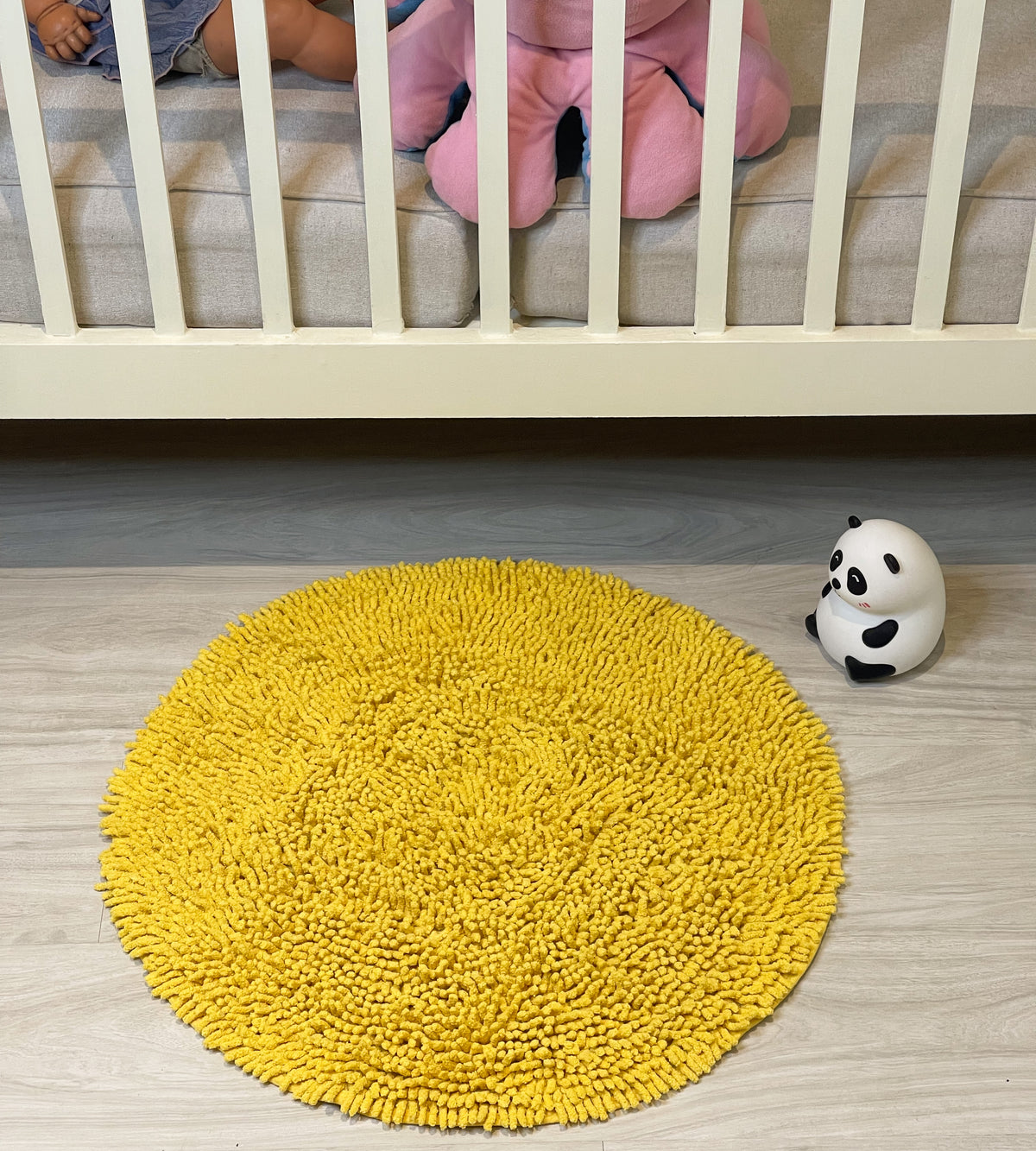 CHENILLE SHAGG ROUND  BATH MAT, 24'' RND, YELLOW