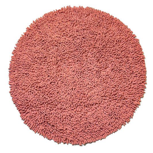 CHENILLE SHAGG ROUND  BATH MAT, 24'' RND, BLUSH