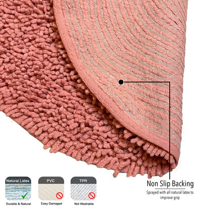 CHENILLE SHAGG ROUND  BATH MAT, 24'' RND, BLUSH