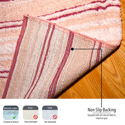 Maui Bath Mat - Rose-White, 21"x34"